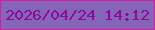 文字の大きさ：3、枠の色：df18a3、背景の色：8565b7、文字の色：90079b 無料ブログパーツのブログ時計