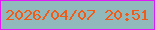 文字の大きさ：3、枠の色：df1af5、背景の色：91b8ba、文字の色：f15b18 無料ブログパーツのブログ時計