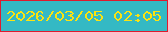 文字の大きさ：2、枠の色：df1b2e、背景の色：34b9c4、文字の色：fbe311 無料ブログパーツのブログ時計