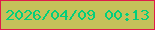 文字の大きさ：1、枠の色：df1b4b、背景の色：c5c15a、文字の色：02cf7c 無料ブログパーツのブログ時計