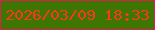 文字の大きさ：3、枠の色：df1b56、背景の色：3e7602、文字の色：fa3821 無料ブログパーツのブログ時計