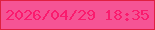 文字の大きさ：3、枠の色：df2041、背景の色：f55495、文字の色：fa1b6e 無料ブログパーツのブログ時計