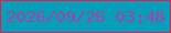 文字の大きさ：5、枠の色：df2049、背景の色：069eb8、文字の色：a542a4 無料ブログパーツのブログ時計