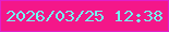 文字の大きさ：4、枠の色：df20cc、背景の色：f41789、文字の色：72f9f1 無料ブログパーツのブログ時計