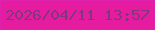 文字の大きさ：1、枠の色：df21b0、背景の色：e51ba0、文字の色：83357e 無料ブログパーツのブログ時計