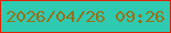 文字の大きさ：3、枠の色：df2204、背景の色：2fcab2、文字の色：967117 無料ブログパーツのブログ時計