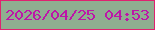文字の大きさ：3、枠の色：df2270、背景の色：8fae90、文字の色：bd16a8 無料ブログパーツのブログ時計