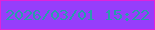 文字の大きさ：4、枠の色：df23da、背景の色：963efb、文字の色：299daa 無料ブログパーツのブログ時計