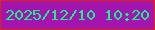 文字の大きさ：4、枠の色：df250d、背景の色：a414ae、文字の色：15f38f 無料ブログパーツのブログ時計