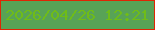 文字の大きさ：1、枠の色：df2604、背景の色：58a356、文字の色：6fbc18 無料ブログパーツのブログ時計