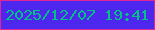 文字の大きさ：3、枠の色：df2696、背景の色：4d27ee、文字の色：02c287 無料ブログパーツのブログ時計