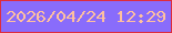 文字の大きさ：1、枠の色：df2c3d、背景の色：896cfb、文字の色：fec09f 無料ブログパーツのブログ時計