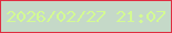 文字の大きさ：3、枠の色：df2e41、背景の色：c5d9c8、文字の色：d3fa92 無料ブログパーツのブログ時計