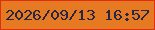 文字の大きさ：2、枠の色：df2f10、背景の色：e67a22、文字の色：262645 無料ブログパーツのブログ時計