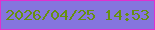 文字の大きさ：4、枠の色：df31ce、背景の色：8575de、文字の色：679010 無料ブログパーツのブログ時計