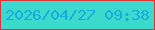 文字の大きさ：1、枠の色：df3337、背景の色：3dd9cd、文字の色：0faedf 無料ブログパーツのブログ時計