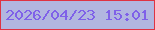文字の大きさ：4、枠の色：df3343、背景の色：b2b6e0、文字の色：7f61e8 無料ブログパーツのブログ時計