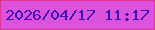 文字の大きさ：4、枠の色：df348a、背景の色：db52dd、文字の色：4013b5 無料ブログパーツのブログ時計