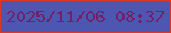 文字の大きさ：5、枠の色：df3726、背景の色：4d57b1、文字の色：73206a 無料ブログパーツのブログ時計