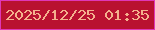 文字の大きさ：2、枠の色：df37b7、背景の色：b91130、文字の色：f4b08d 無料ブログパーツのブログ時計