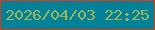 文字の大きさ：3、枠の色：df3817、背景の色：038197、文字の色：9bb65b 無料ブログパーツのブログ時計