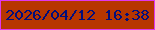 文字の大きさ：2、枠の色：df38ed、背景の色：b73601、文字の色：020e7c 無料ブログパーツのブログ時計