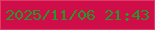 文字の大きさ：2、枠の色：df3966、背景の色：ce0d49、文字の色：249927 無料ブログパーツのブログ時計