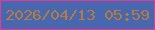 文字の大きさ：2、枠の色：df3c97、背景の色：4867af、文字の色：b17c45 無料ブログパーツのブログ時計