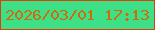 文字の大きさ：1、枠の色：df3e06、背景の色：3ee087、文字の色：ce6b0d 無料ブログパーツのブログ時計