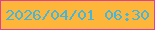 文字の大きさ：1、枠の色：df3e99、背景の色：fdb53a、文字の色：46b5dc 無料ブログパーツのブログ時計