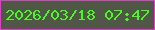 文字の大きさ：3、枠の色：df3fc6、背景の色：515746、文字の色：48fb1c 無料ブログパーツのブログ時計