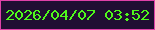 文字の大きさ：5、枠の色：df41a8、背景の色：200e32、文字の色：4ff81c 無料ブログパーツのブログ時計