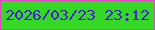 文字の大きさ：1、枠の色：df47c1、背景の色：36d826、文字の色：431fcd 無料ブログパーツのブログ時計