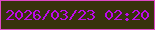 文字の大きさ：4、枠の色：df48c6、背景の色：38320d、文字の色：bd0ae8 無料ブログパーツのブログ時計