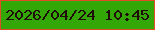 文字の大きさ：4、枠の色：df4c27、背景の色：33a706、文字の色：200c09 無料ブログパーツのブログ時計