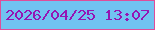 文字の大きさ：5、枠の色：df4d9a、背景の色：71c3f1、文字の色：9516b3 無料ブログパーツのブログ時計