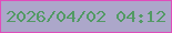 文字の大きさ：4、枠の色：df4dbb、背景の色：aca7ca、文字の色：529a64 無料ブログパーツのブログ時計