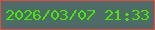 文字の大きさ：3、枠の色：df4e40、背景の色：4f6b68、文字の色：46e903 無料ブログパーツのブログ時計