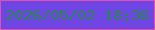 文字の大きさ：5、枠の色：df4eb3、背景の色：6f45e3、文字の色：278854 無料ブログパーツのブログ時計
