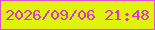 文字の大きさ：4、枠の色：df51c8、背景の色：dff40a、文字の色：db35c4 無料ブログパーツのブログ時計