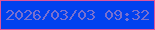 文字の大きさ：1、枠の色：df549b、背景の色：0141ee、文字の色：7870d0 無料ブログパーツのブログ時計