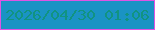 文字の大きさ：5、枠の色：df54e4、背景の色：1a93c4、文字の色：119381 無料ブログパーツのブログ時計