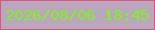 文字の大きさ：1、枠の色：df5577、背景の色：bba7bd、文字の色：80f31c 無料ブログパーツのブログ時計