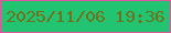 文字の大きさ：2、枠の色：df559e、背景の色：22c371、文字の色：6f711c 無料ブログパーツのブログ時計