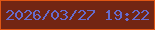 文字の大きさ：2、枠の色：df5614、背景の色：722513、文字の色：666bcc 無料ブログパーツのブログ時計