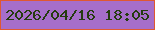 文字の大きさ：3、枠の色：df5831、背景の色：a66ec9、文字の色：253c0f 無料ブログパーツのブログ時計
