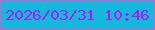 文字の大きさ：4、枠の色：df58cb、背景の色：13b9dd、文字の色：ad1bf2 無料ブログパーツのブログ時計