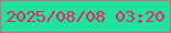 文字の大きさ：5、枠の色：df6270、背景の色：21e1a0、文字の色：f31d59 無料ブログパーツのブログ時計
