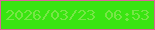 文字の大きさ：1、枠の色：df639b、背景の色：39e411、文字の色：77e646 無料ブログパーツのブログ時計