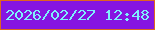 文字の大きさ：5、枠の色：df651f、背景の色：8615e1、文字の色：7ef1fc 無料ブログパーツのブログ時計